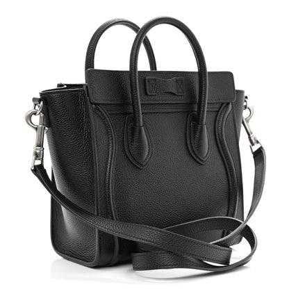 Celine Drummed Calfskin Nano Luggage Black 3 of 11