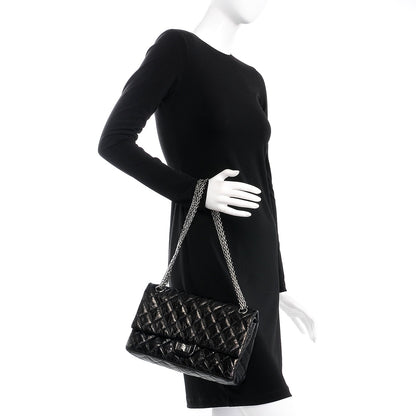 Chanel Metallic Aged Calfskin Quilted 2.55 Reissue 226 Flap Black 2 of 8