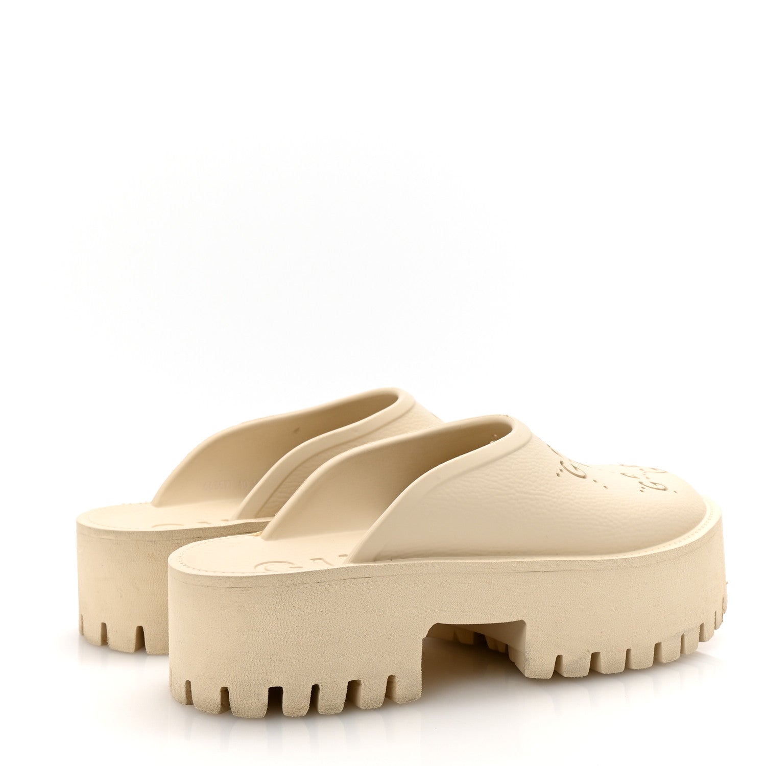 Gucci Rubber Monogram GG Go Through Platform Slide Clogs Mystic White 5 of 10