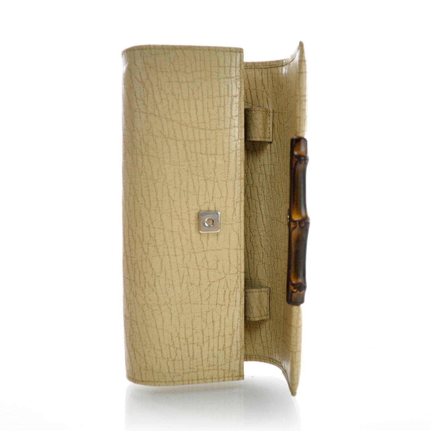 Leather Bamboo Clutch Bag