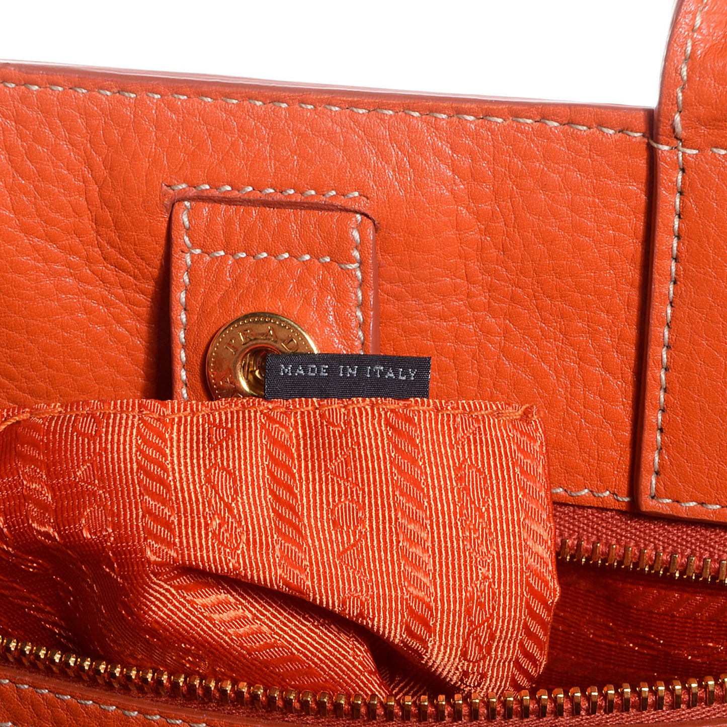 Vitello Daino Shopping Tote Papaya