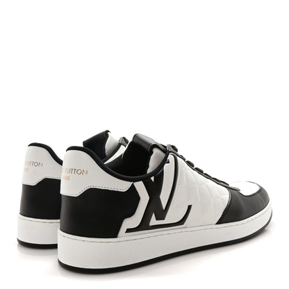 Louis Vuitton Calfskin Maxi Damier Mens Rivoli Sneakers 8.5 Black White 5 of 8