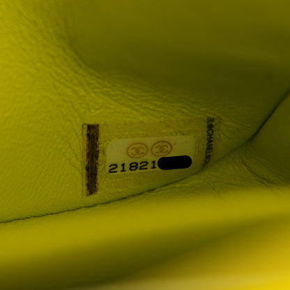 Chanel Patent Quilted Medium Double Flap Yellow 9 of 9