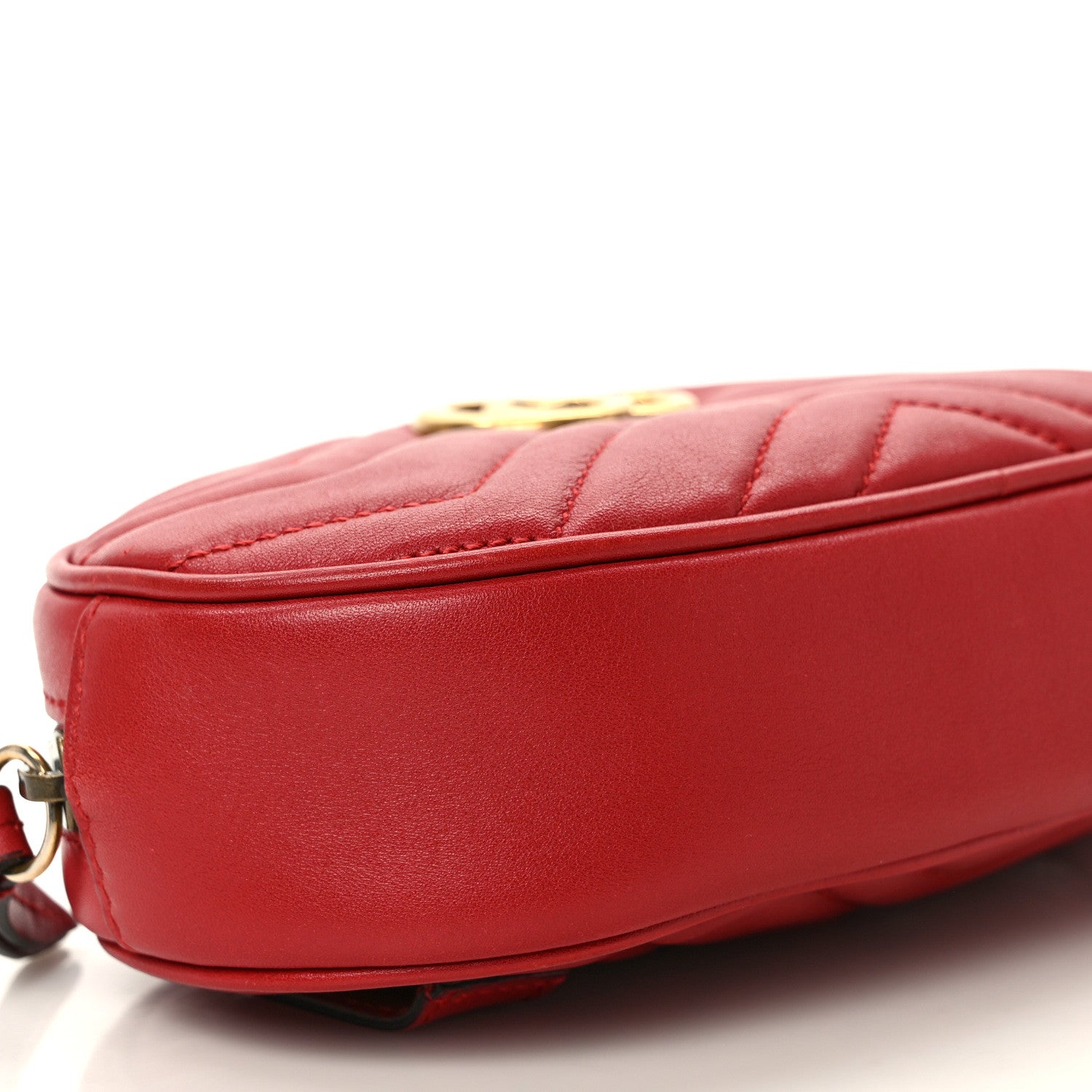 Gucci Calfskin Matelasse GG Marmont Belt Bag 85 34 Hibiscus Red 8 of 9