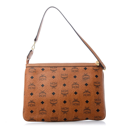 MCM Visetos Liz Shopper Tote Pouch Cognac 1 of 6