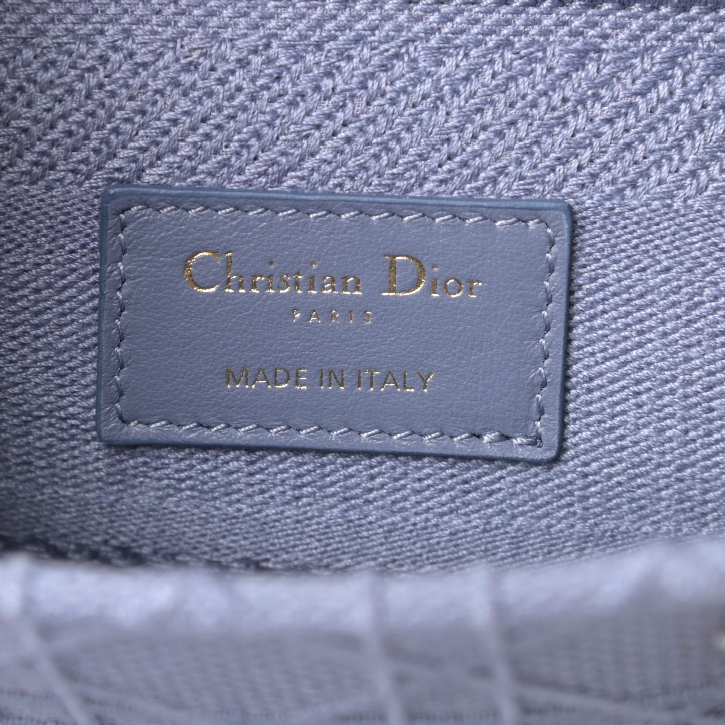 Canvas Embroidered Cannage Medium Lady D-Lite Blue