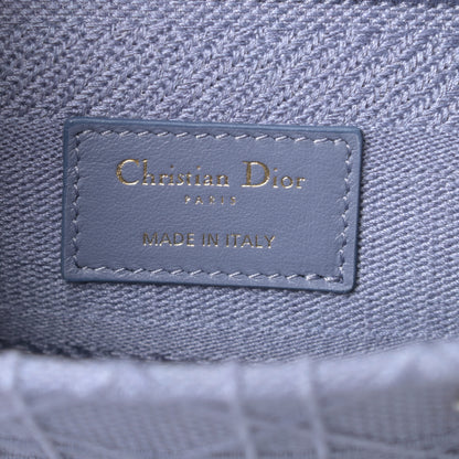 Christian Dior Canvas Embroidered Cannage Medium Lady D-Lite Blue 6 of 15