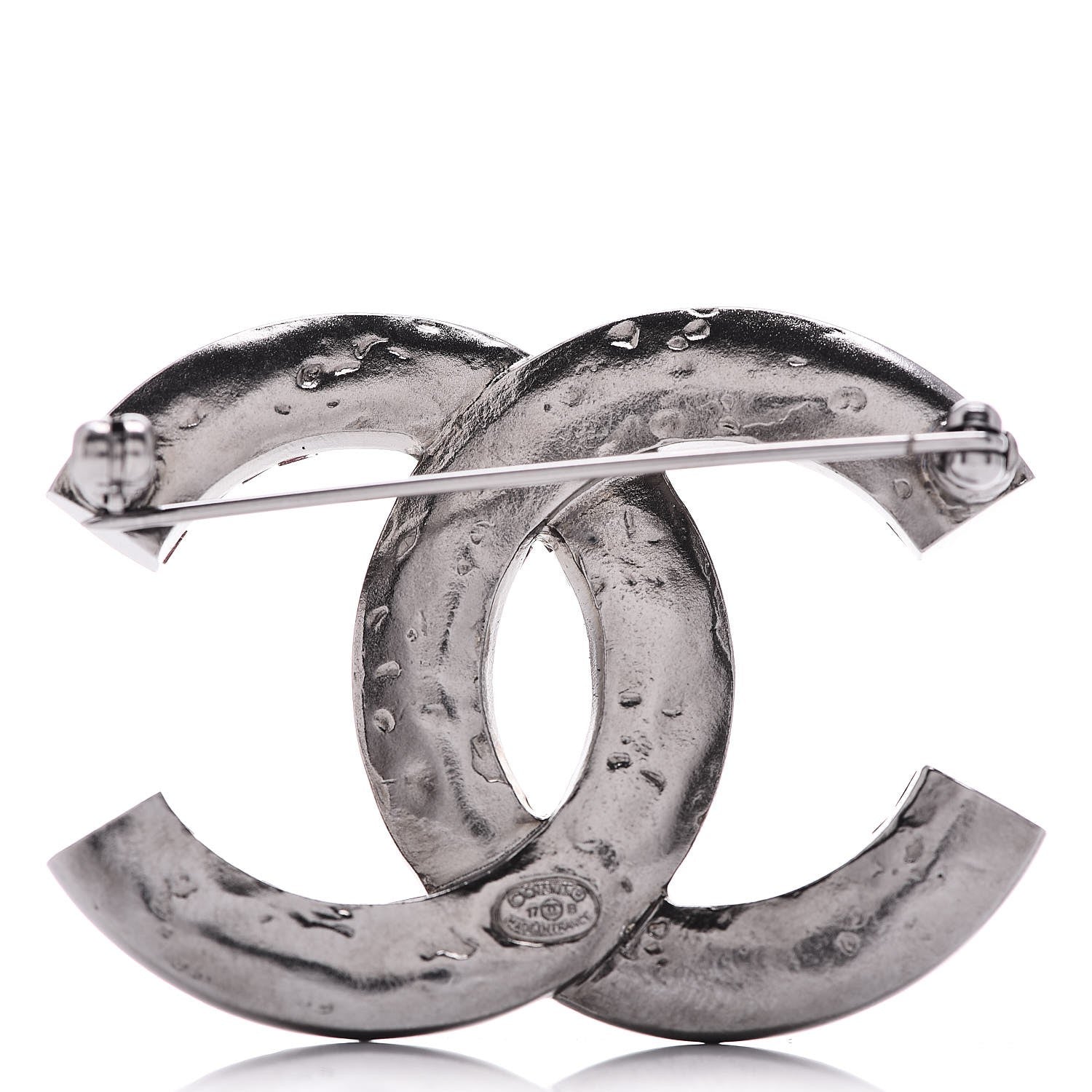 Chanel Ruthenium Crystal CC Brooch Red 4 of 6