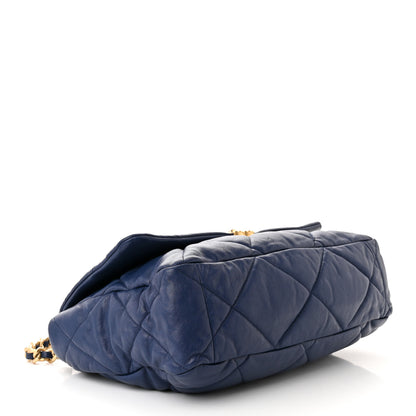 Chanel Goatskin Quilted Maxi Chanel 19 Flap Blue 5 of 13