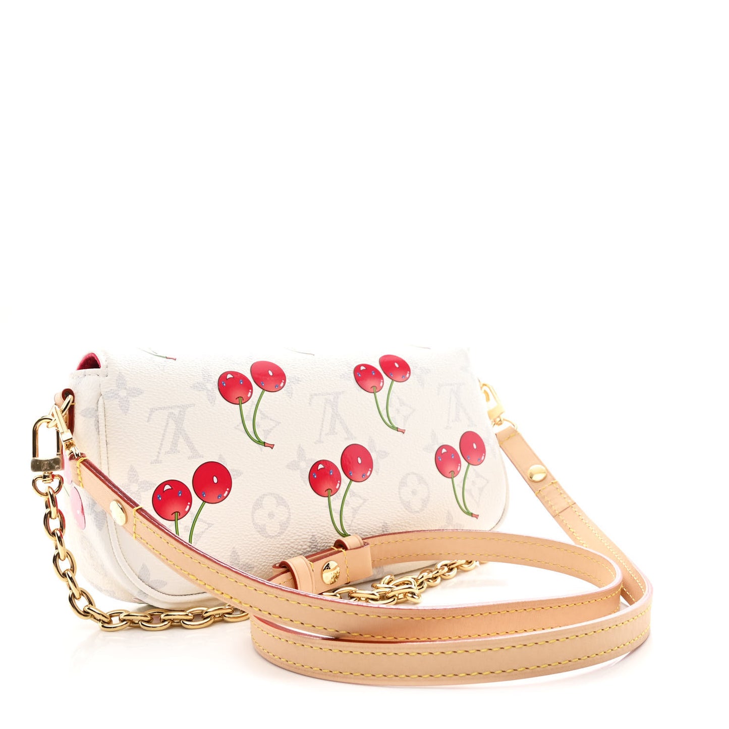 LV X TM Monogram Cerises Ivy Wallet On Chain White