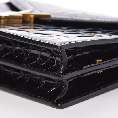 Saint Laurent Patent Turtle Embossed Monogram Cassandra Clasp Bag Black 12 of 13