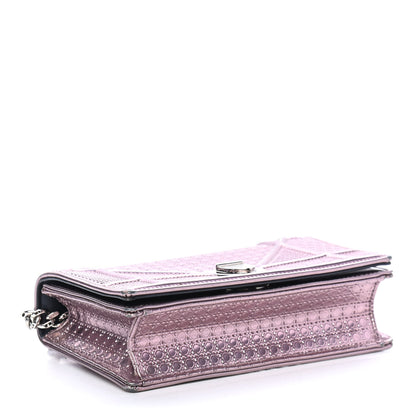 Christian Dior Metallic Micro-Cannage Mini Diorama Flap Bag Pink 3 of 4