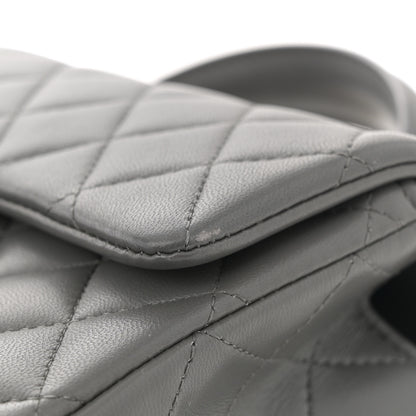Chanel Lambskin Quilted Mini Top Handle Rectangular Flap Grey 10 of 12