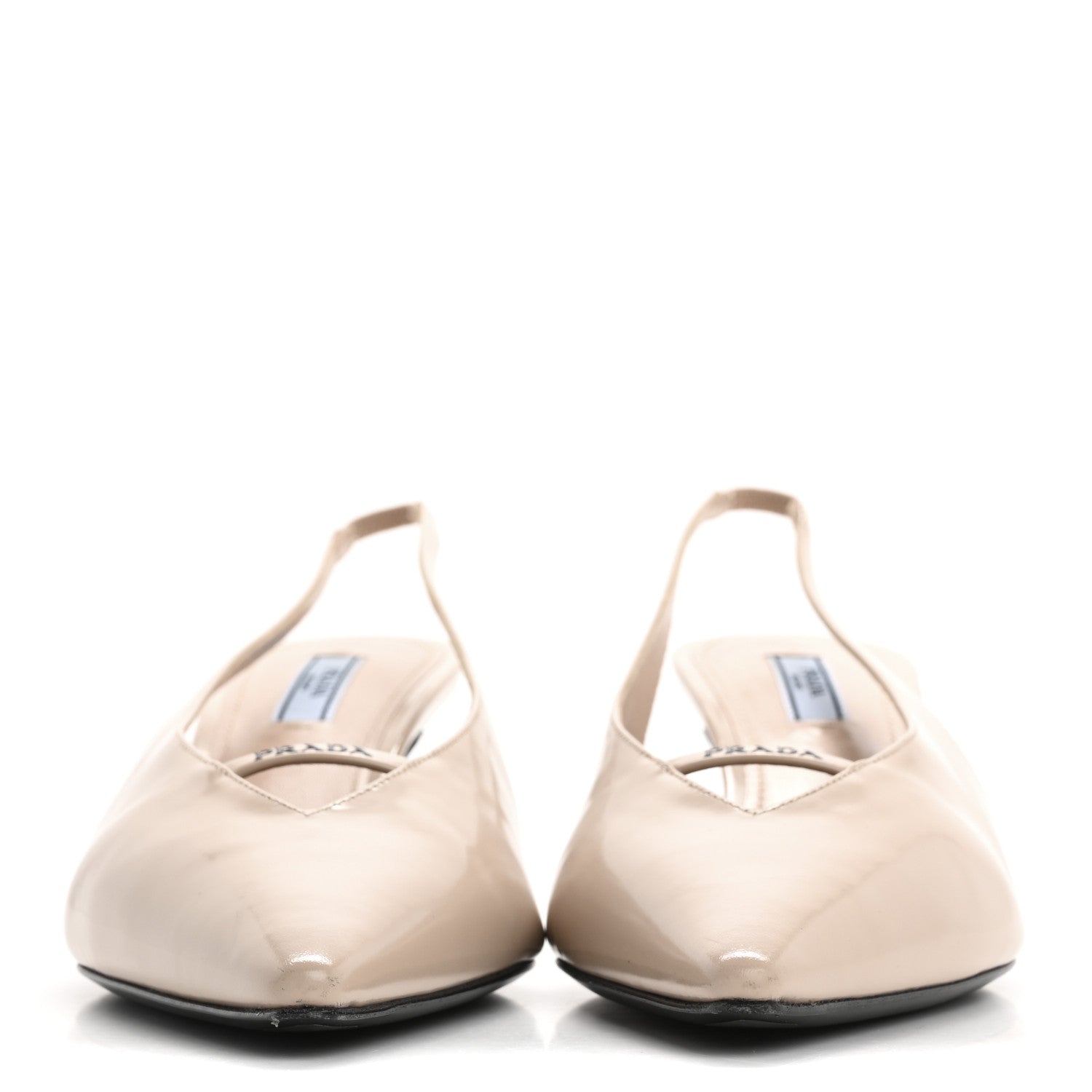 Prada Spazzolato Pointed Toe Strap Slingback Pumps 40 Cipria 3 of 14