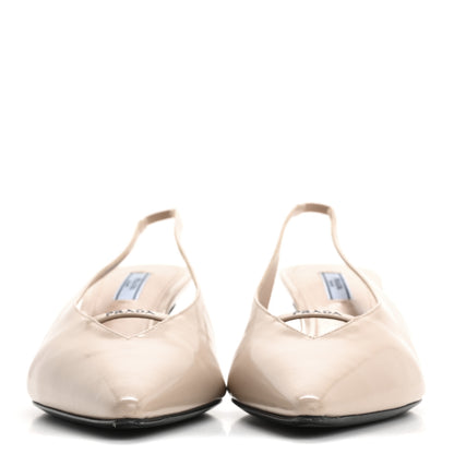 Prada Spazzolato Pointed Toe Strap Slingback Pumps 40 Cipria 3 of 14