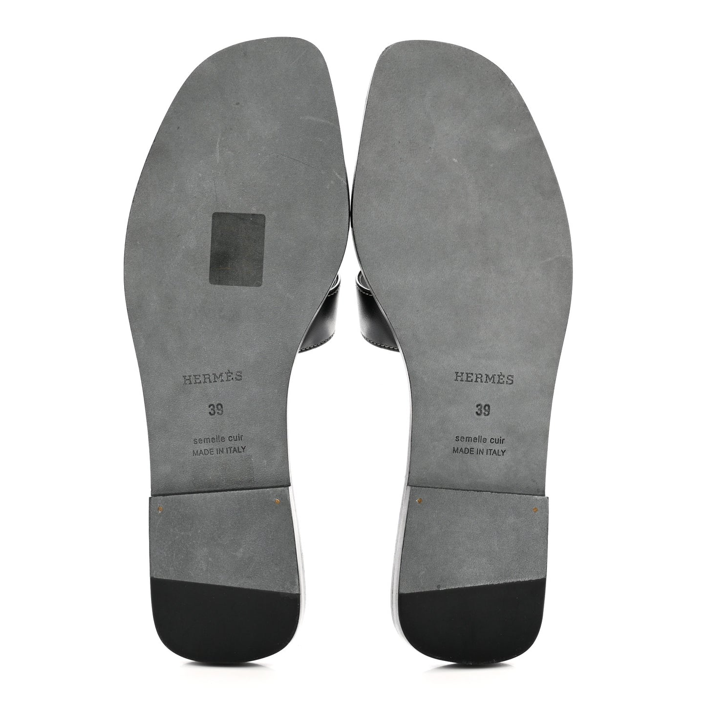 Box Calfskin Oran Sandals 39 Black