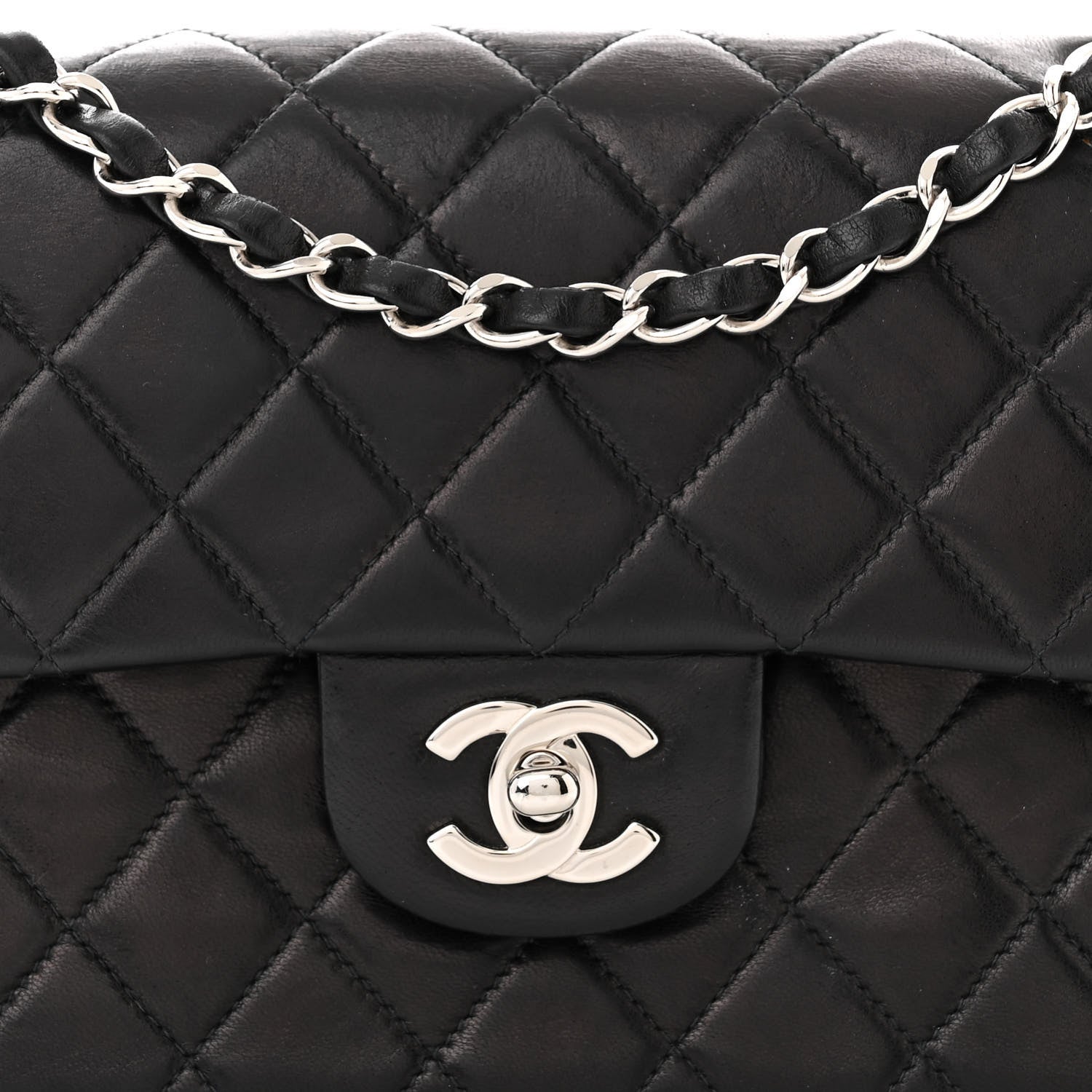 Chanel Lambskin Quilted Small Double Flap Black 8 of 11