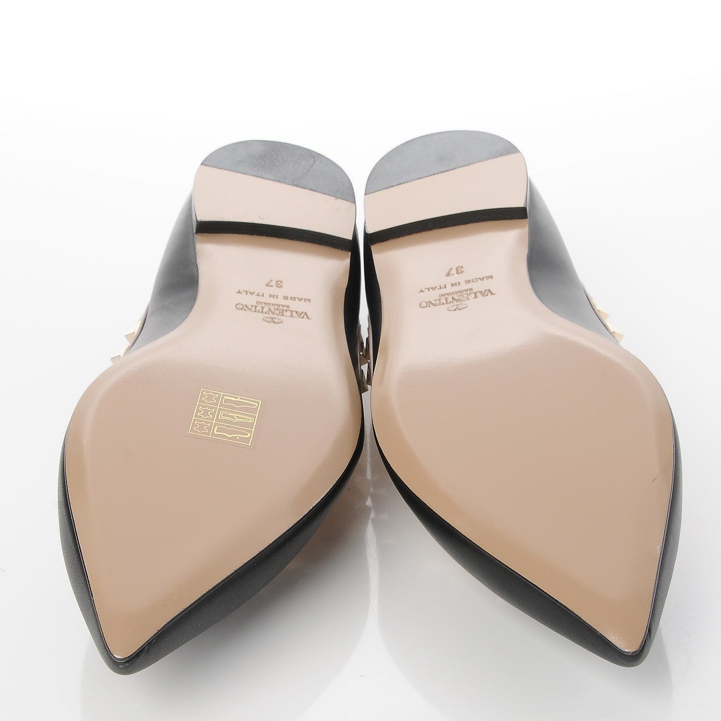 Nappa Rockstud Ballerina Flats 37 Black Poudre