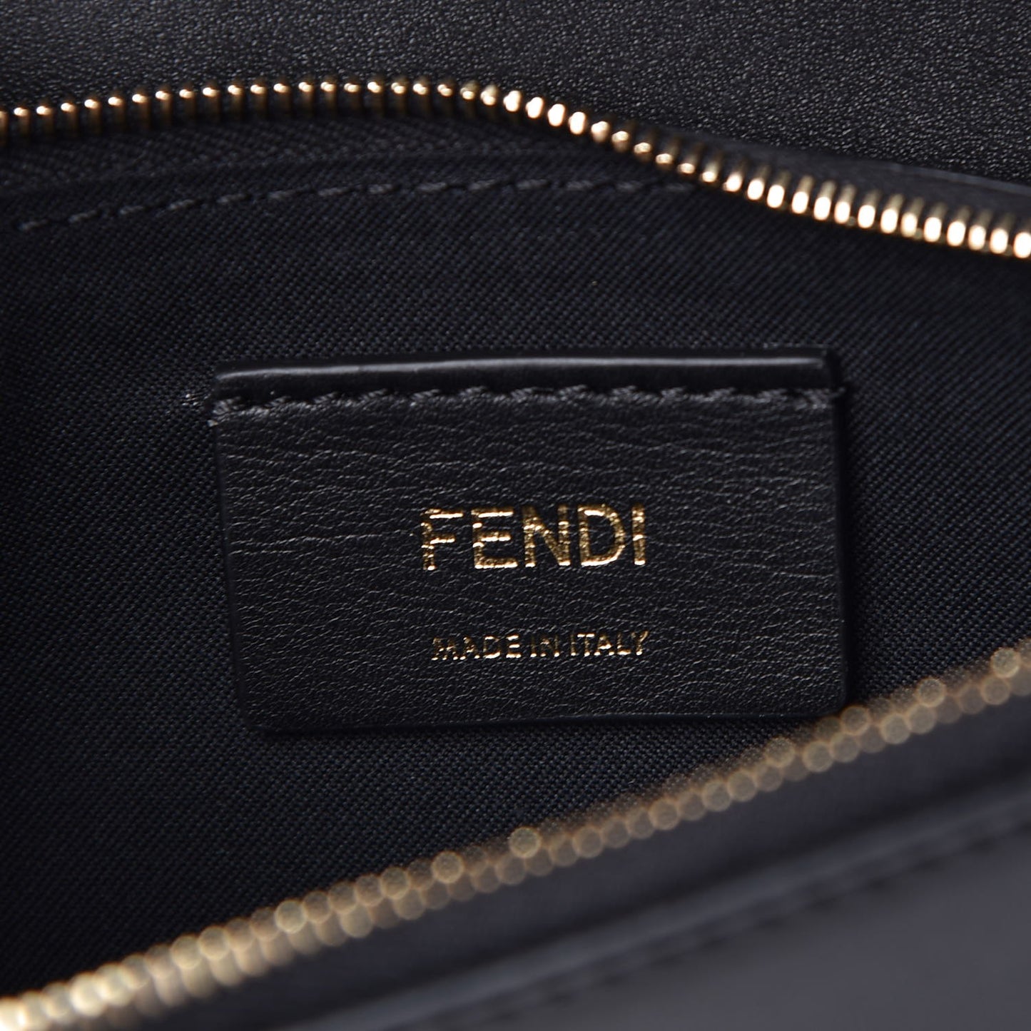 Vitello Liberty F is Fendi Bi-Color FF 1974 Embossed Medium Envelope Wallet On Chain Black Maya
