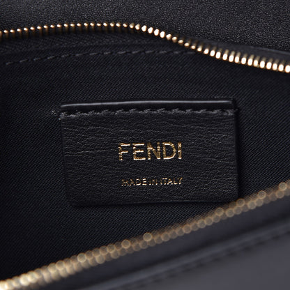 Fendi Vitello Liberty F is Fendi Bi-Color FF 1974 Embossed Medium Envelope Wallet On Chain Black Maya 6 of 8