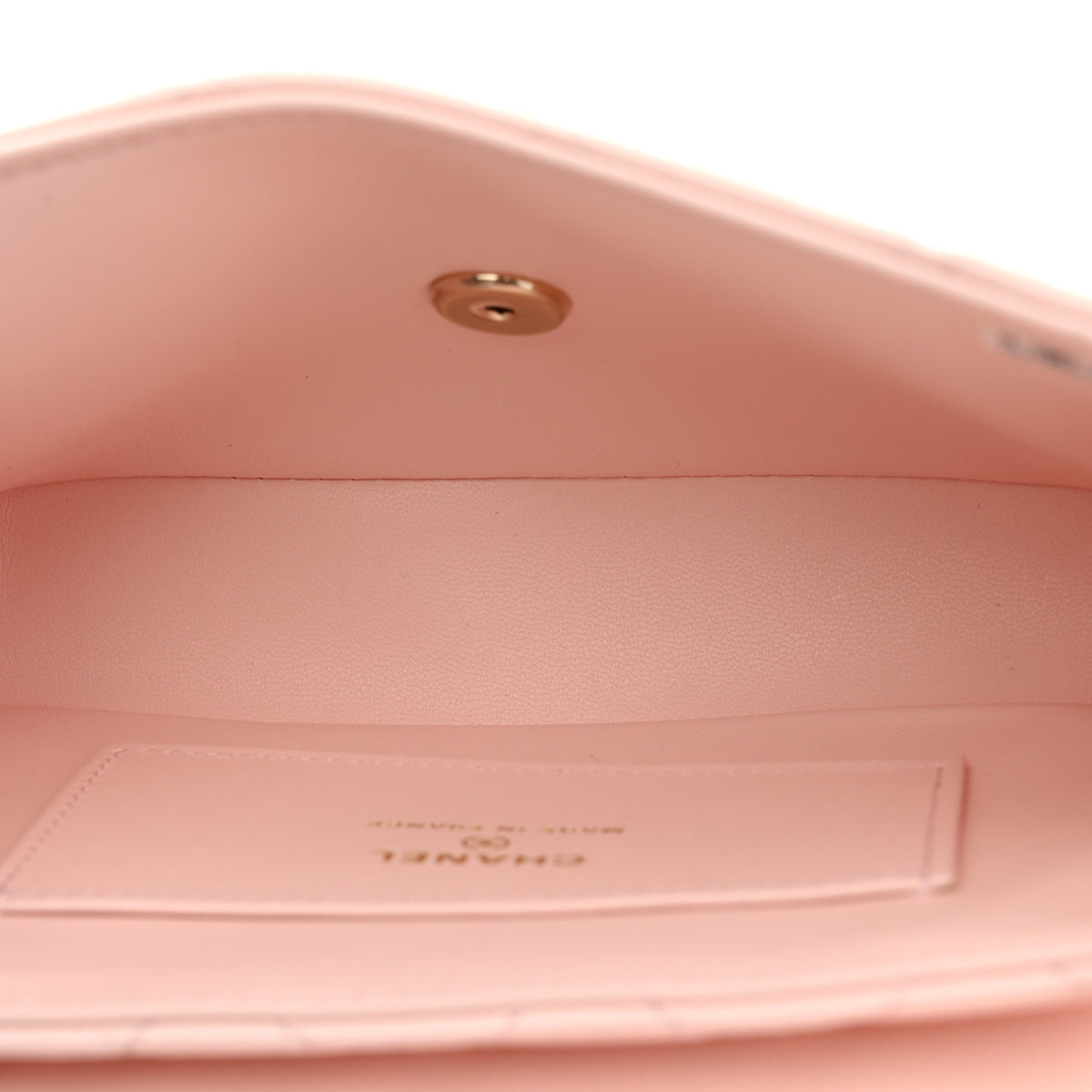 Lambskin Quilted Rectangular Phone Holder Clutch With Chain Light Pink