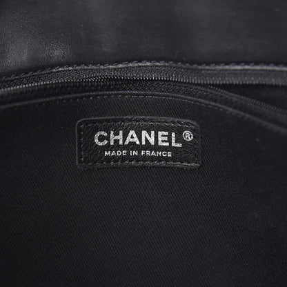 Chanel Calfskin Double Stitch Large Hamptons Flap Bag Black 5 of 13