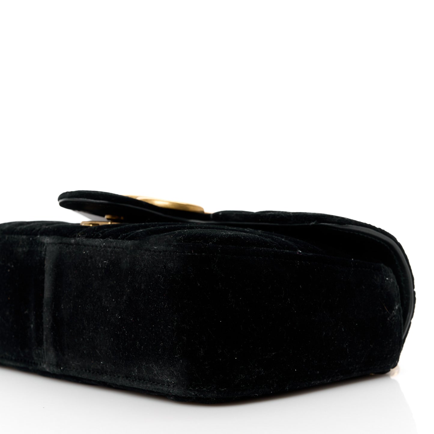 Velvet Matelasse Mini GG Marmont Shoulder Bag Black