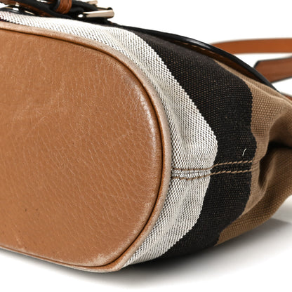 Burberry Mega Check Grainy Calfskin Small Gowan Messenger Bag Saddle Brown 11 of 11