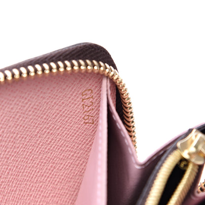 Louis Vuitton Damier Ebene Clemence Wallet Rose Ballerine 6 of 7