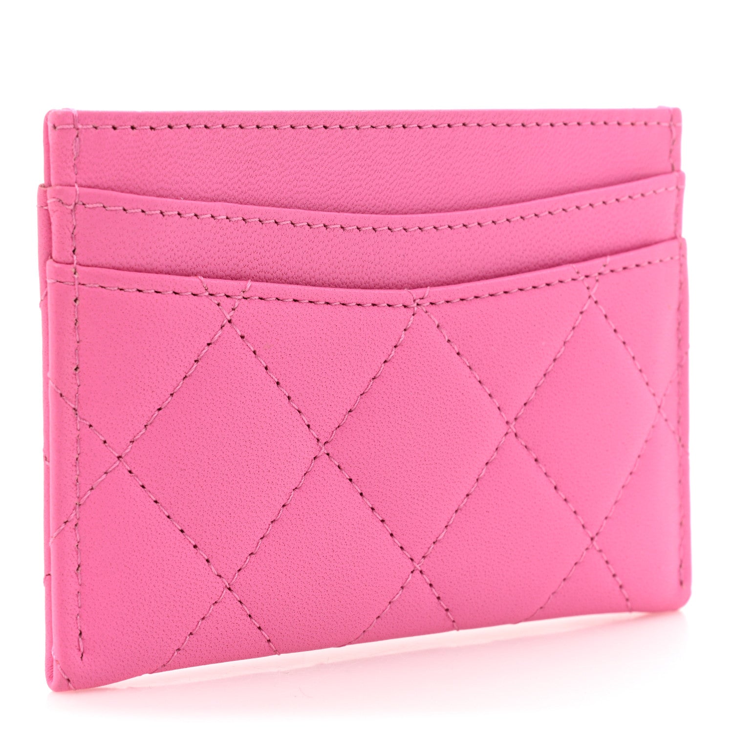 Chanel Lambskin Quilted Card Holder Pink 3 of 12