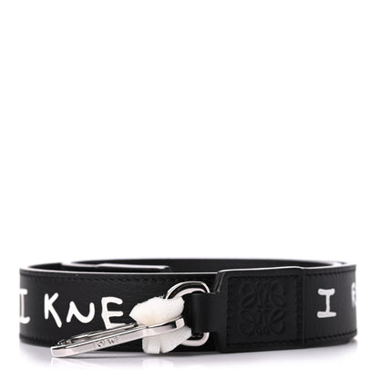 Loewe X JOE BRAINARD Calfskin Words Print Thin Strap Black 1 of 4