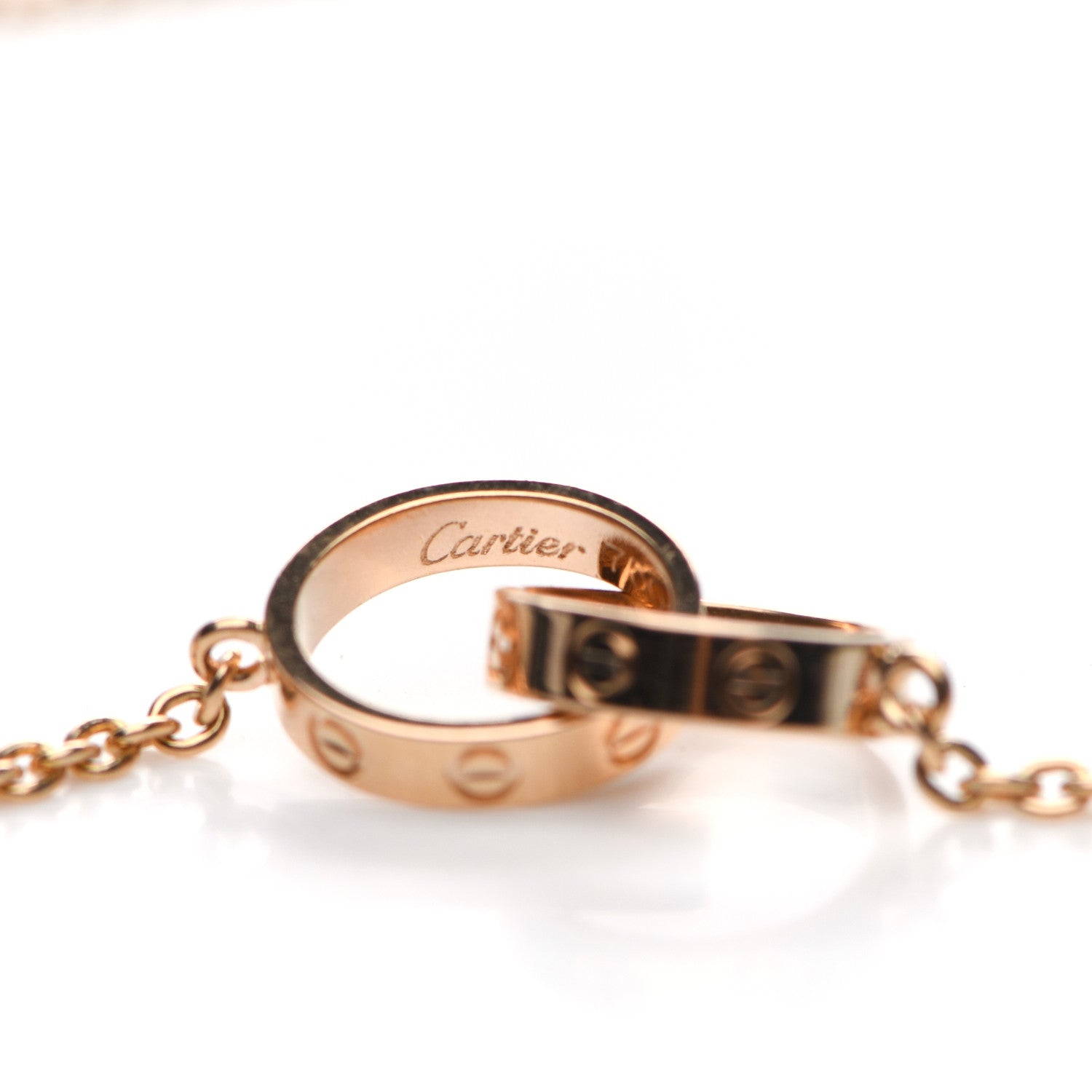 Cartier 18K Pink Gold Interlocking LOVE Necklace 5 of 5