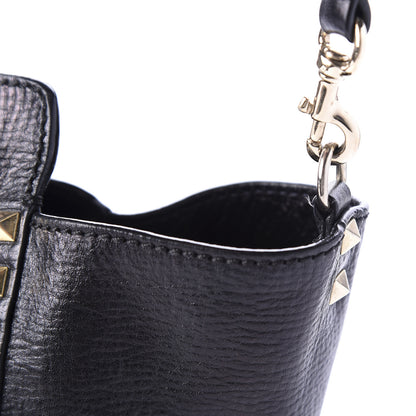 Valentino Garavani Textured Calfskin Medium Rockstud Tote Black 11 of 19