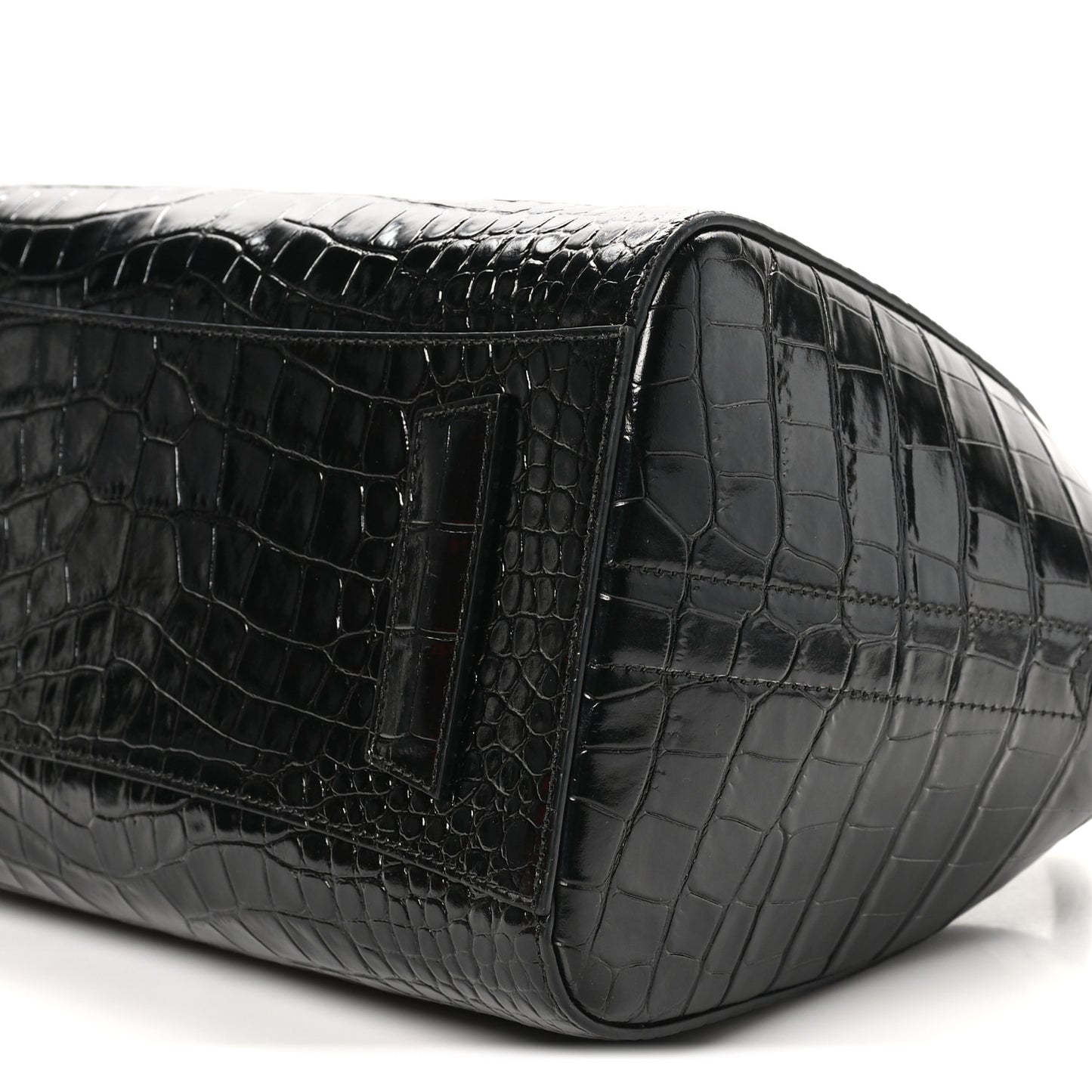 Calfskin Crocodile Embossed Small Antigona Black