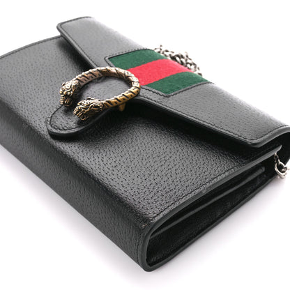 Gucci Calfskin Web Mini Dionysus Chain Wallet Black 11 of 12
