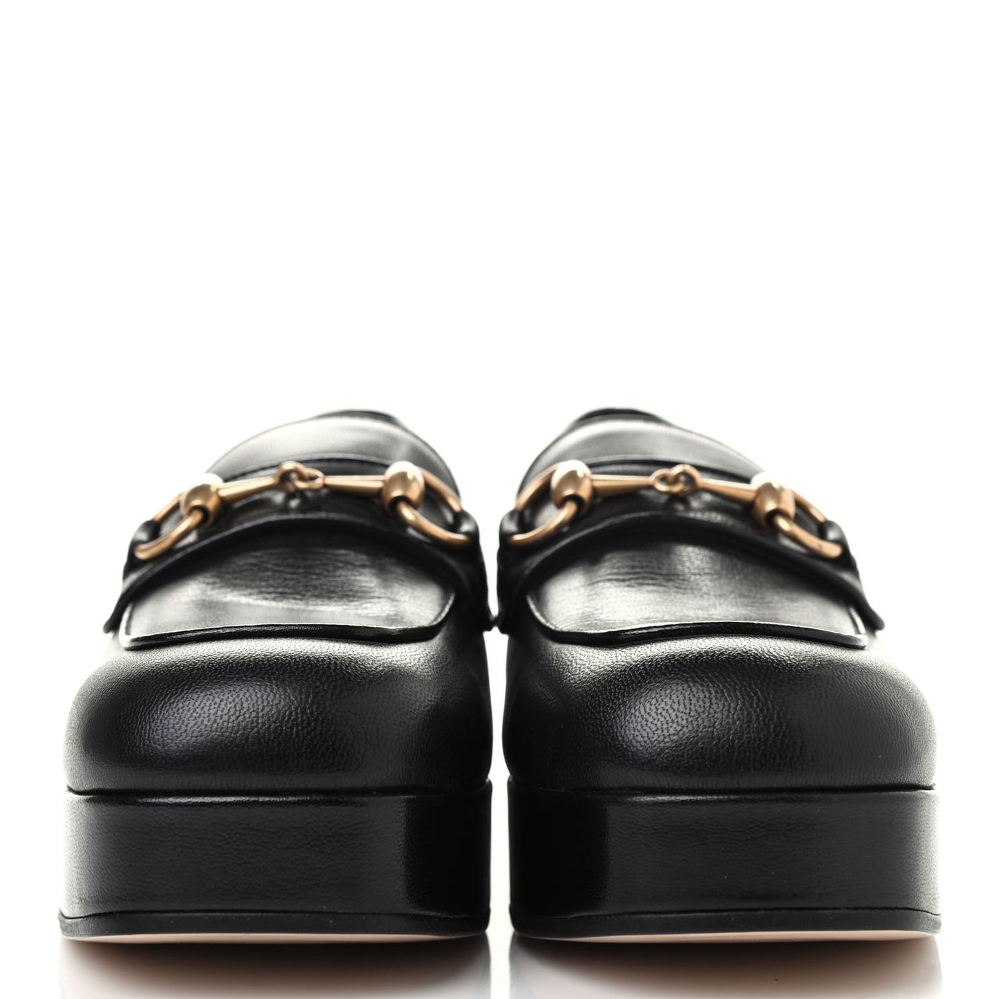 Goatskin Houdan Platform Loafers 37 Black