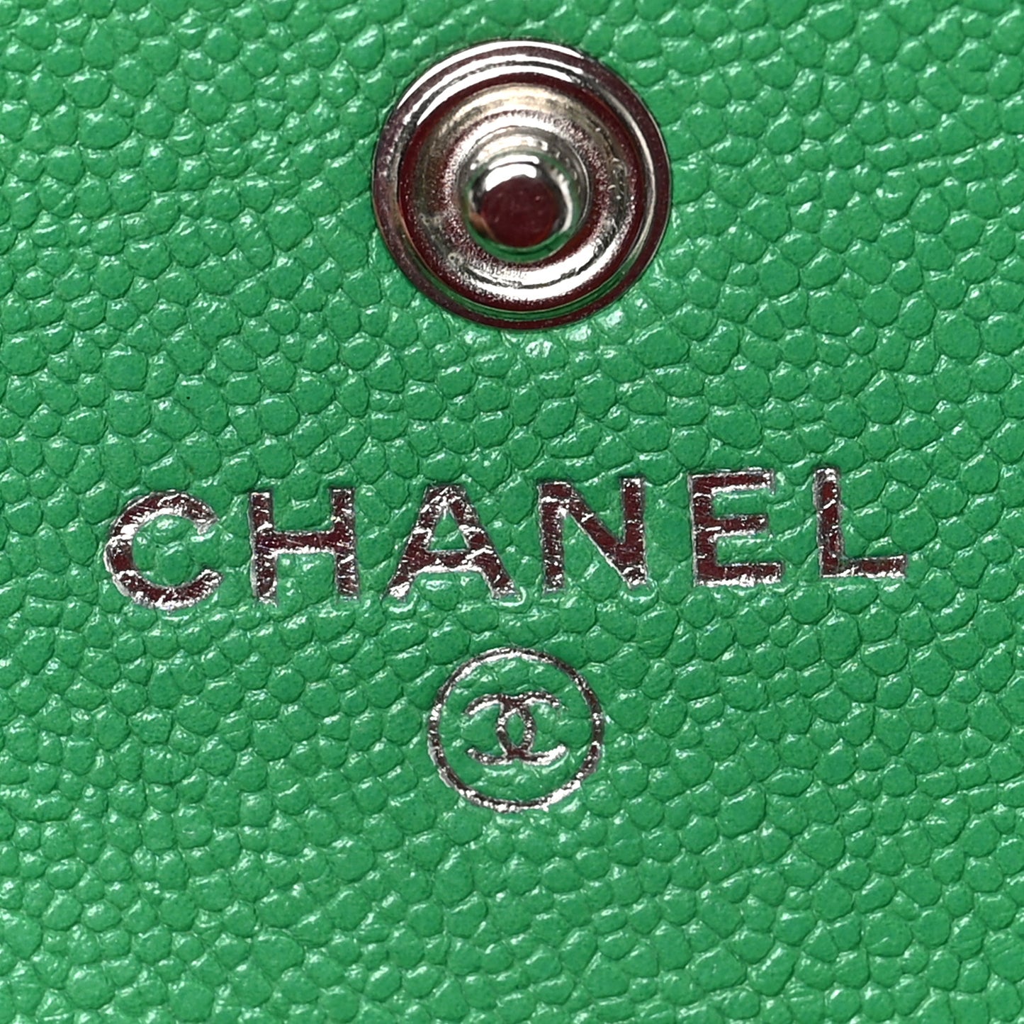 Caviar Quilted Compact Boy Wallet Green
