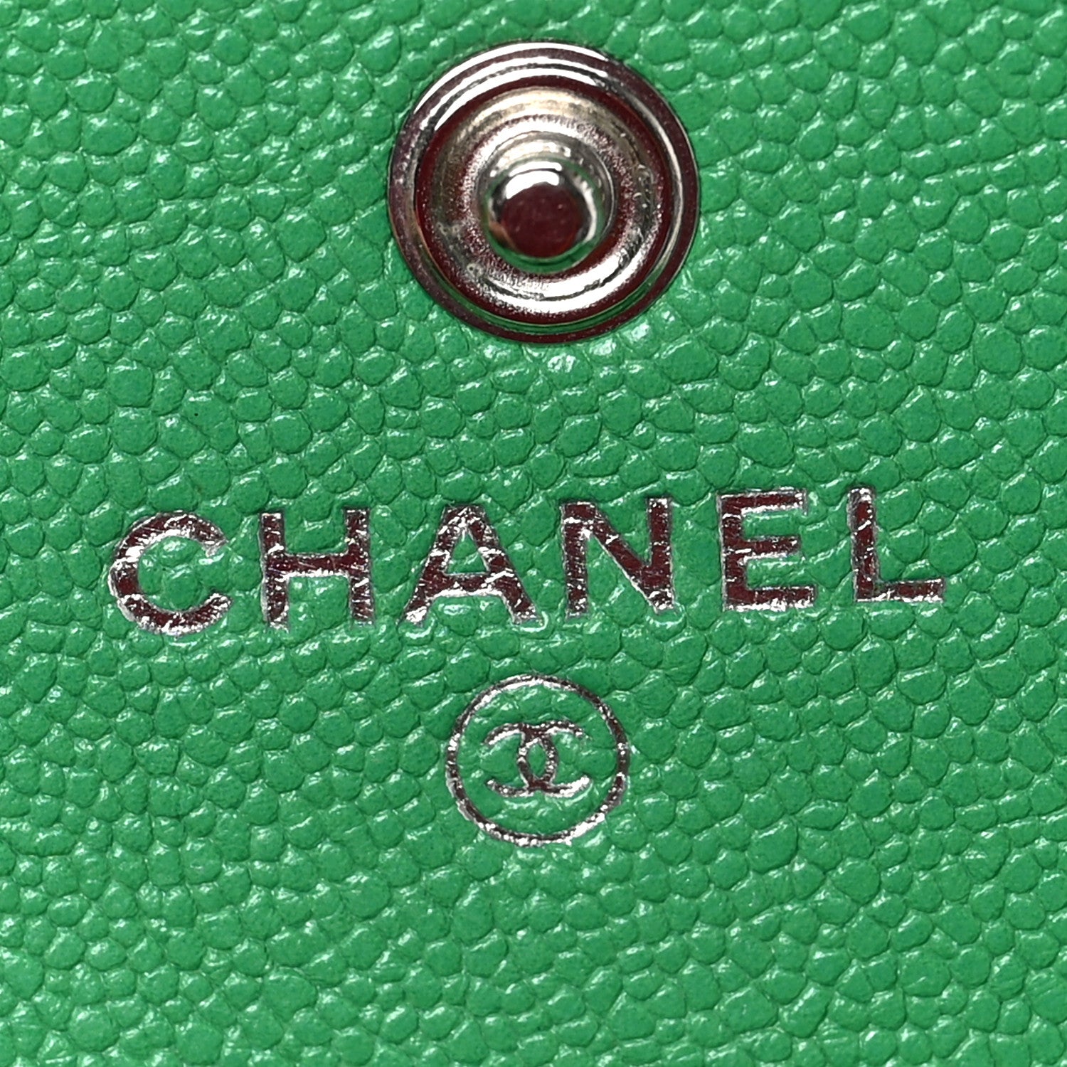 Chanel Caviar Quilted Compact Boy Wallet Green 6 of 7