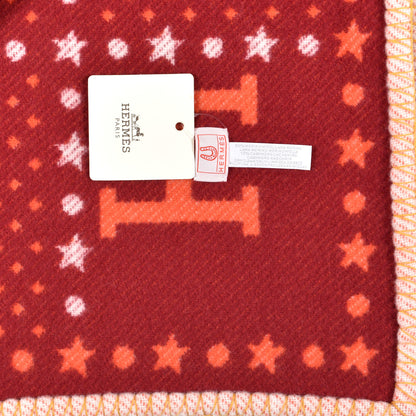 Hermes Wool Cashmere Western And Company Blanket Rouge H 4 of 4