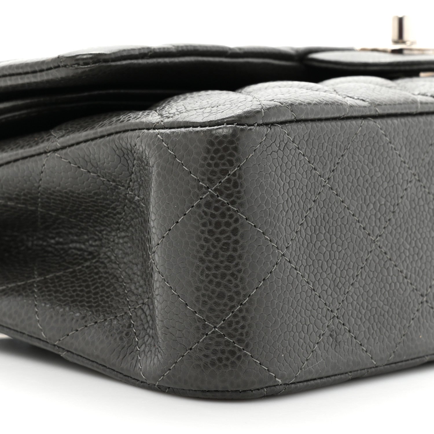 Chanel Caviar Quilted Medium Double Flap Dark Grey 9 of 16