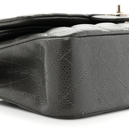 Chanel Caviar Quilted Medium Double Flap Dark Grey 9 of 16