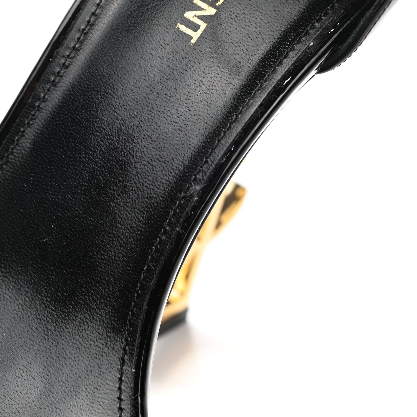 Patent Calfskin Opyum 110 Sandals 41 Black Gold