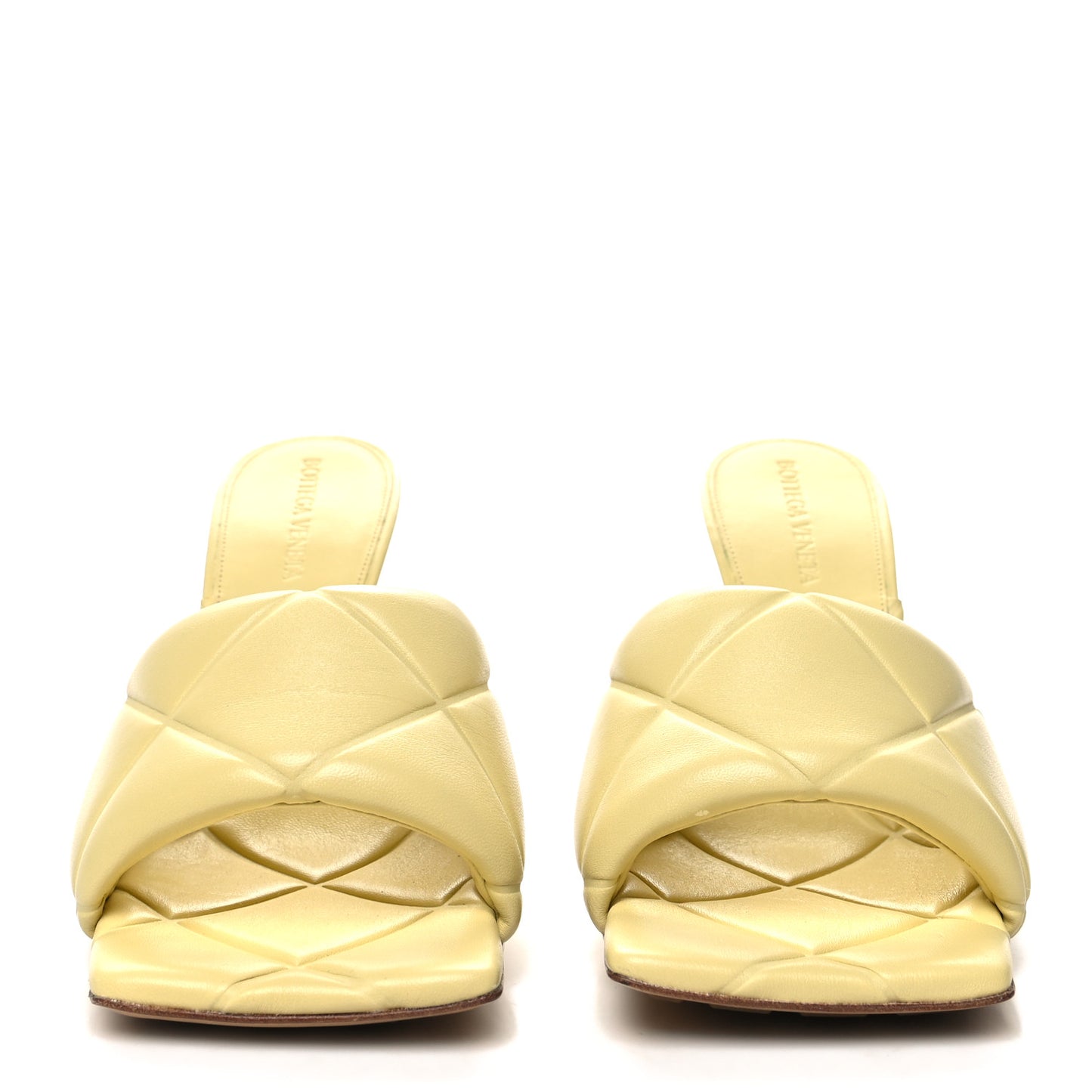Nappa Quilted Rubber Lido Mule Sandals 38 Moon Beam