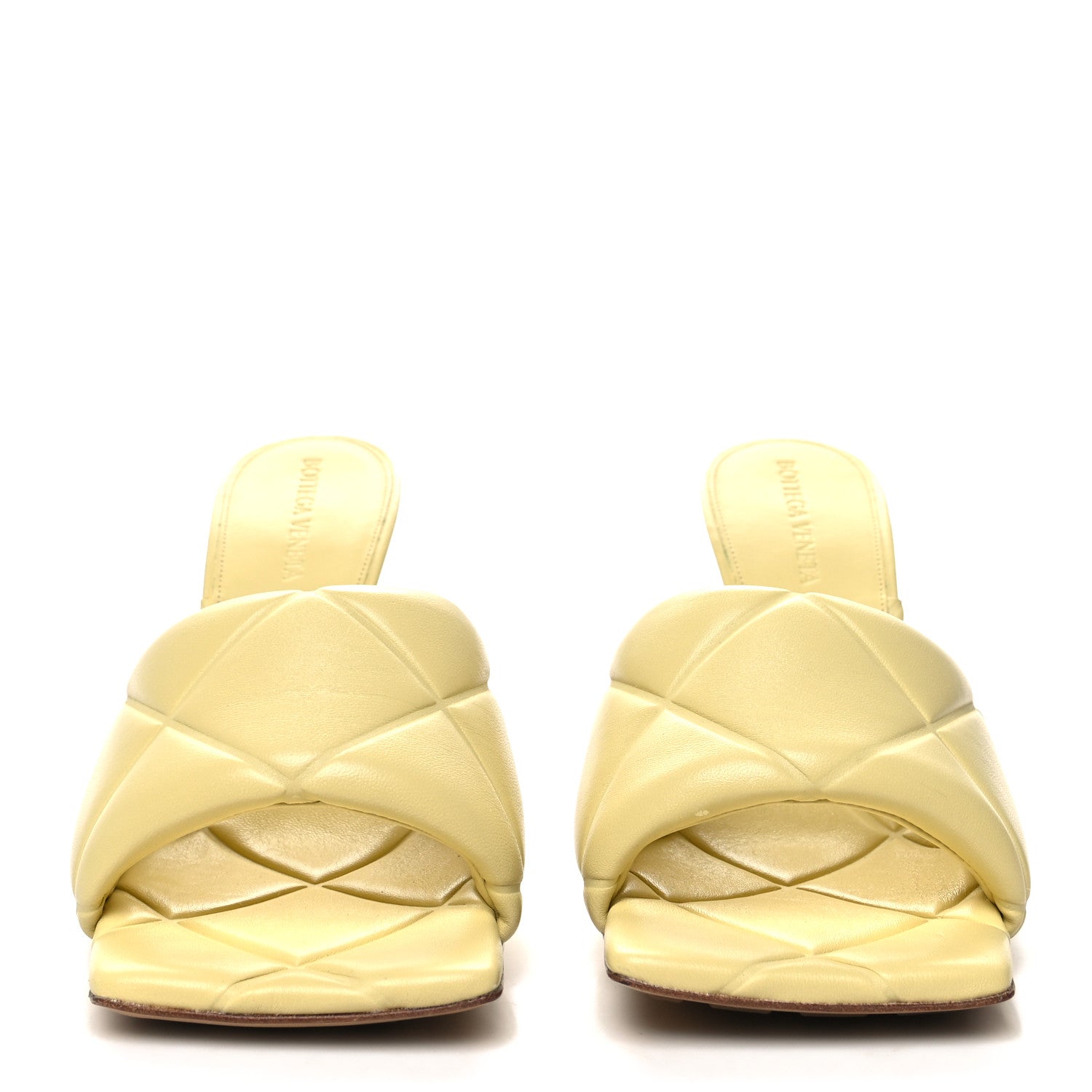 Bottega Veneta Nappa Quilted Rubber Lido Mule Sandals 38 Moon Beam 2 of 7