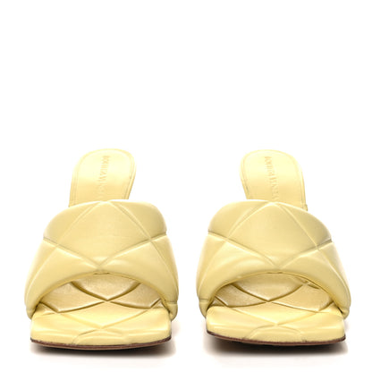 Bottega Veneta Nappa Quilted Rubber Lido Mule Sandals 38 Moon Beam 2 of 7