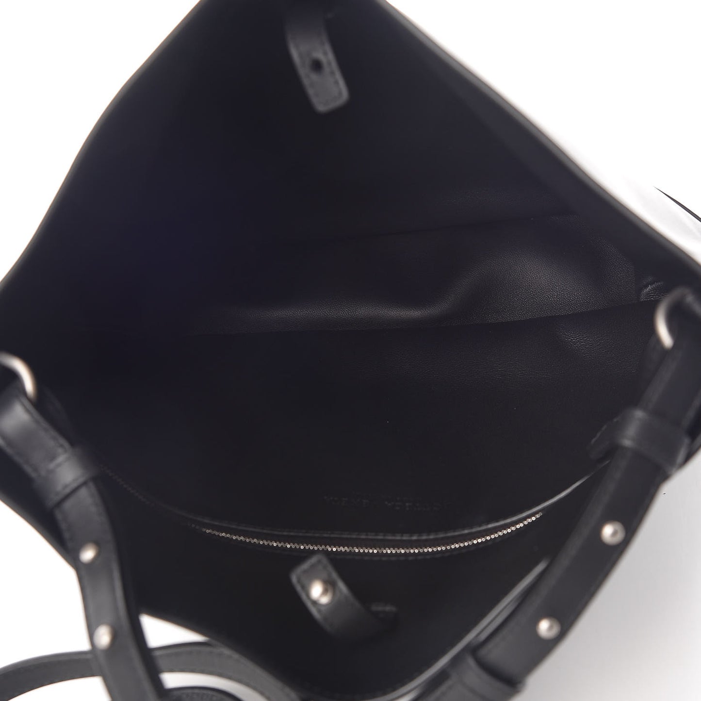 Smooth Matte Calfskin Bucket Bag Black