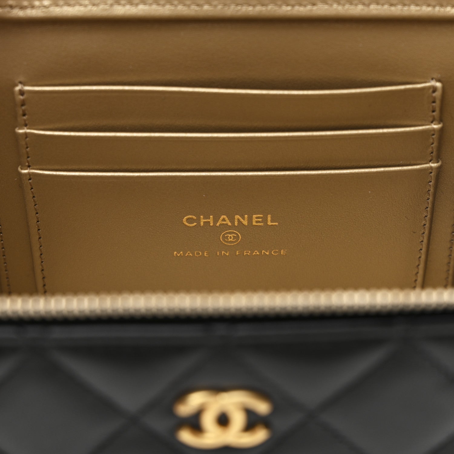 Chanel Lambskin Quilted Pearl Crush Small Vanity Case With Chain Black 6 of 11