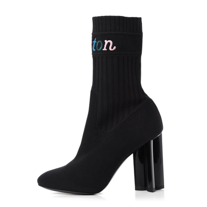 Louis Vuitton Stretch Fabric New Wave Silhouette Ankle Boots 37 Black 1 of 9