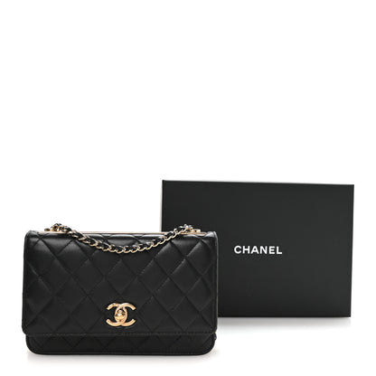 Chanel Lambskin Quilted Trendy CC Wallet On Chain WOC Black 11 of 11