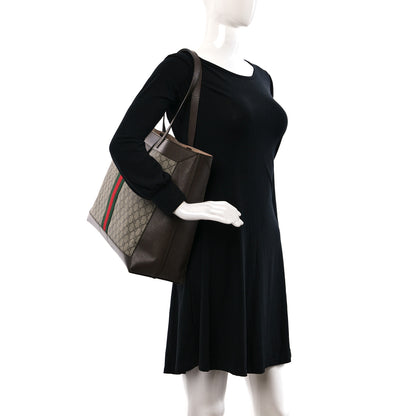 Gucci GG Supreme Monogram Web Ophidia Tote Brown 2 of 10